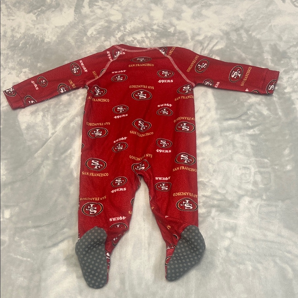 San Francisco 49ers NFL Red Kids Footed Pajamas Size 6/9M Football Game Team - Picture 7 of 8